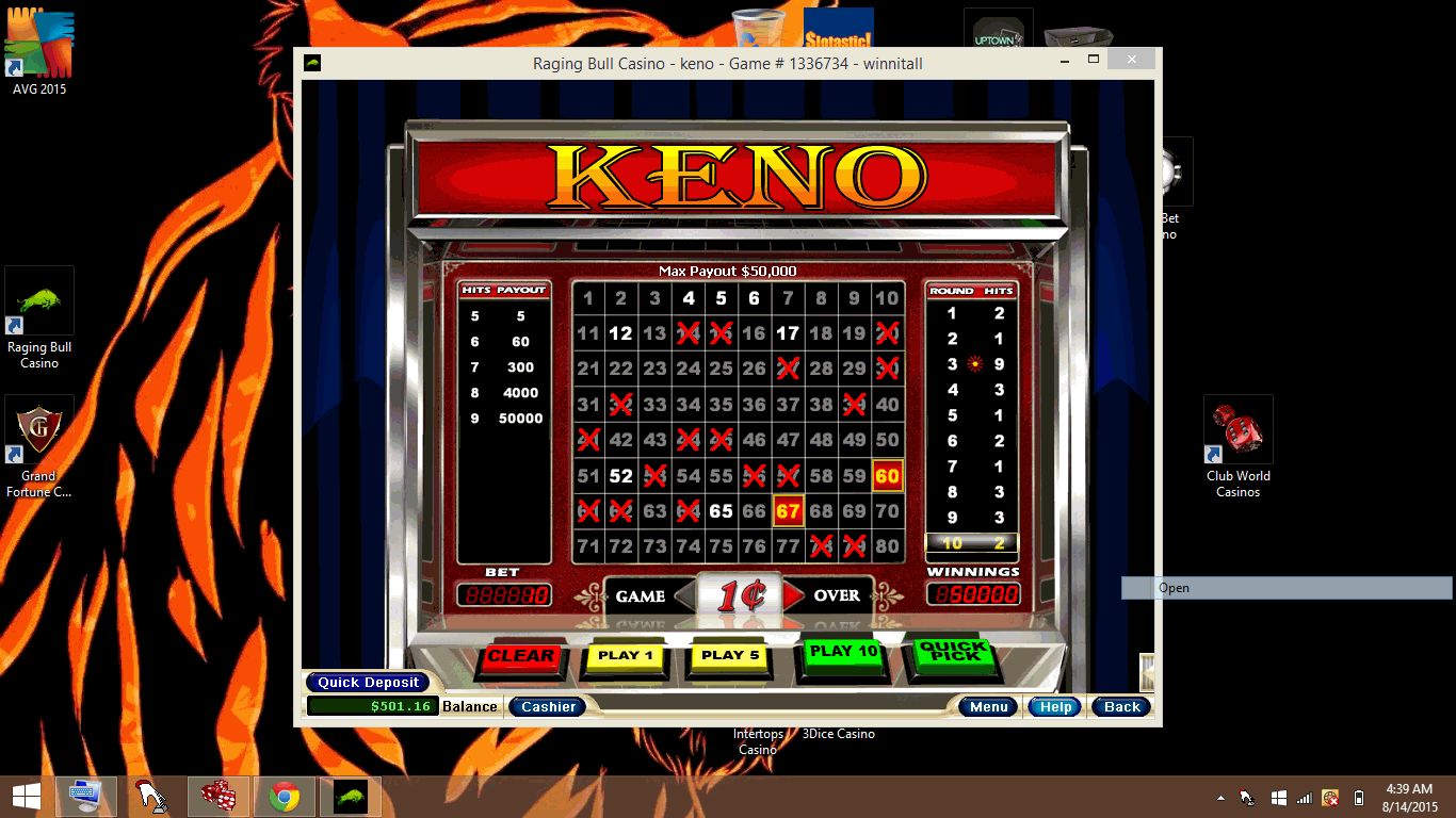 keno at raging bull casino.gif